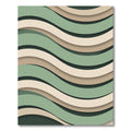 Sage Green Cream Layered Wavy Abstract Rug