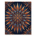 Celestial Amber and Navy Geometric Starburst Rug