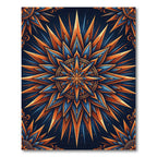 Celestial Amber and Navy Geometric Starburst Rug