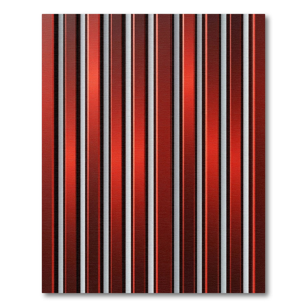 Metallic Red Vertical Stripe Rug