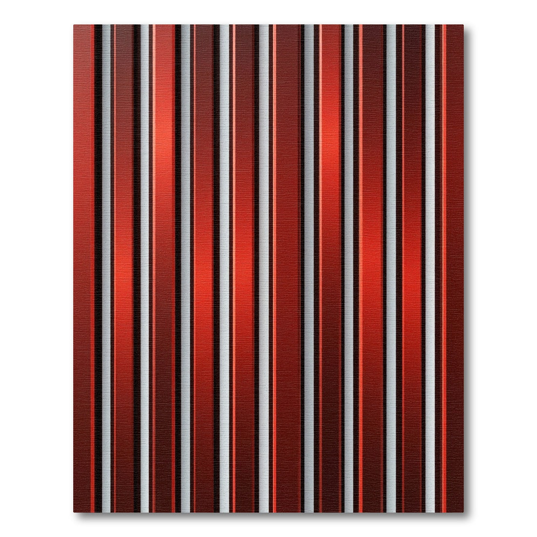 Metallic Red Vertical Stripe Rug