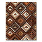 Earthy Tone Pyramid Diamond Layout Rug