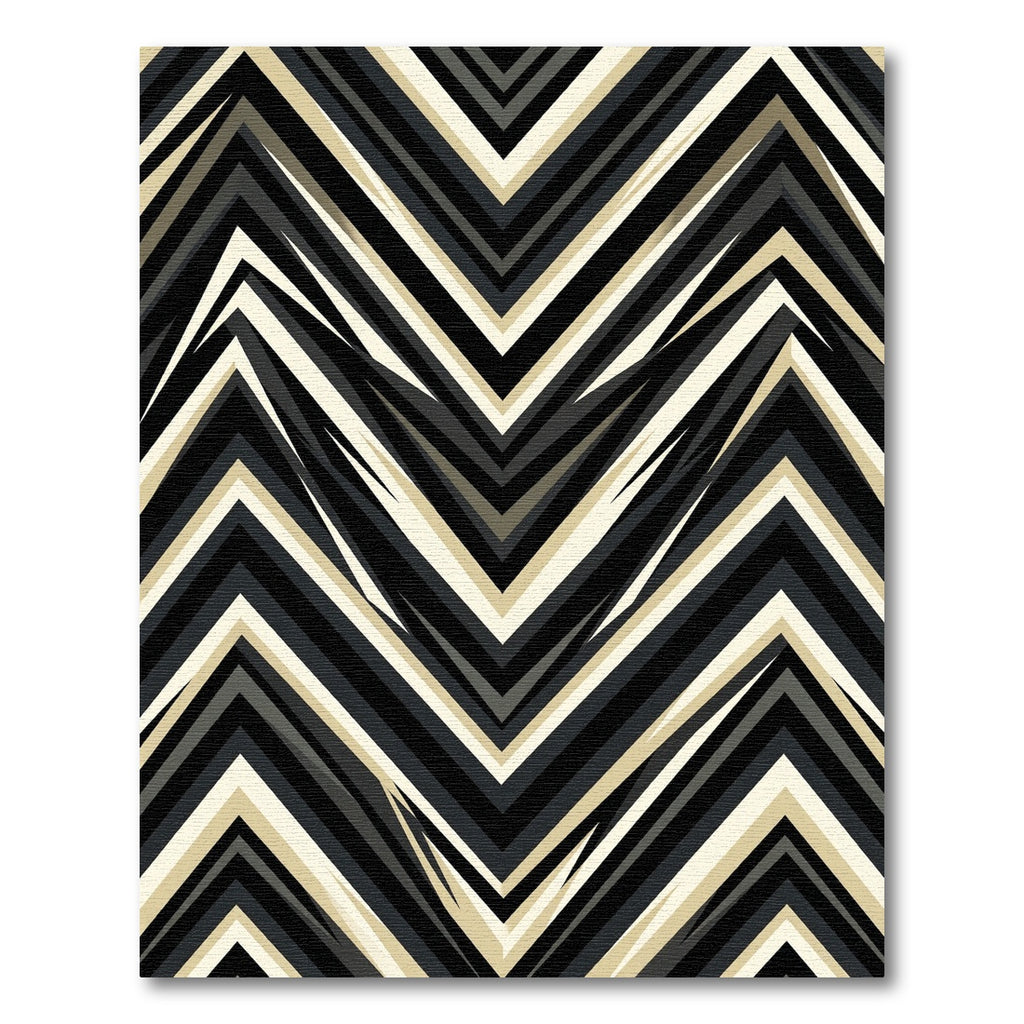 Bold Black Cream Jagged Chevron Rug