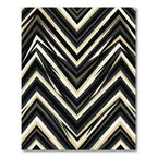 Bold Black Cream Jagged Chevron Rug