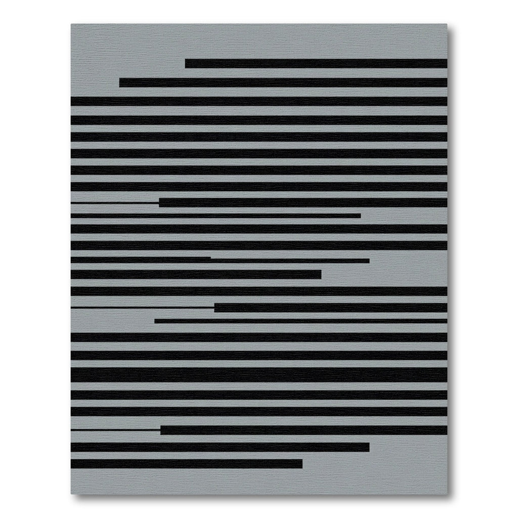 Minimalist Gray and Black Linear Rug