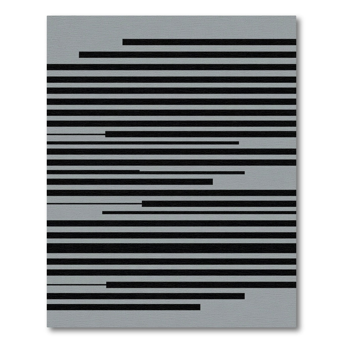 Minimalist Gray and Black Linear Rug