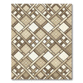 Geometric Lattice Woven Neutral Grid Rug