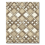Geometric Lattice Woven Neutral Grid Rug