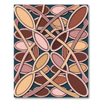 Retro Abstract Interlocking Oval Forms Rug