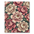 Blushing Peony Garden Botanical Art Rug