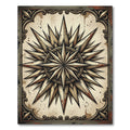Vintage Nautical Compass Star Medallion Rug