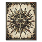 Vintage Nautical Compass Star Medallion Rug