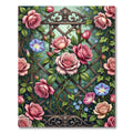 Romantic Pink Rose Trellis Floral Rug