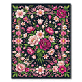 Vibrant Pink Floral Swirl Garden Rug