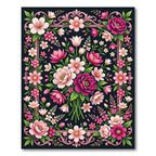 Vibrant Pink Floral Swirl Garden Rug