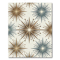 Brown Blue Starburst Mid Century Modern Rug