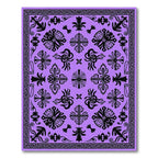Amethyst Black Floral Filigree Assemblage Rug