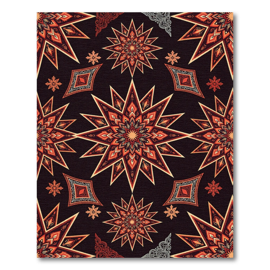 Fiery Orange Star Medallion Rug