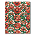 Vibrant Coral Floral Vine Rug