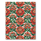 Vibrant Coral Floral Vine Rug