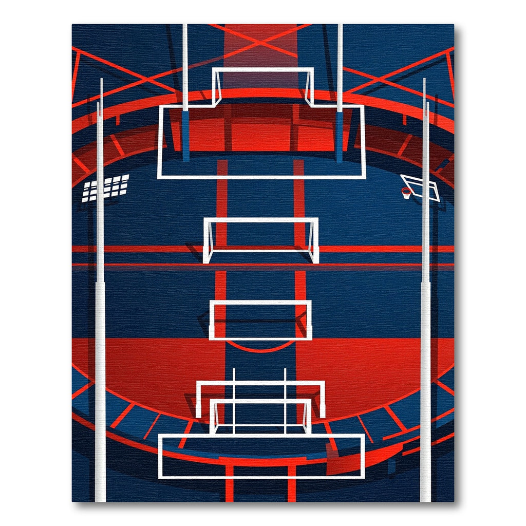 Bold Geometric Athletic Stadium Field Rug