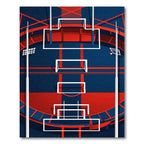 Bold Geometric Athletic Stadium Field Rug