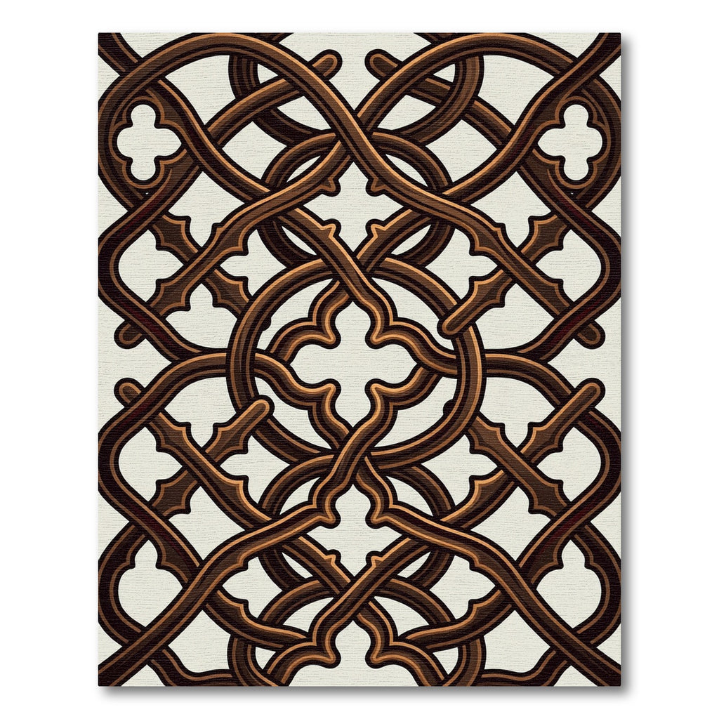 Gothic Bronze Architectural Interlocking Lattice Rug