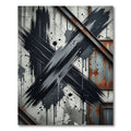 Abstract Black Ink Industrial Grunge Cross Rug