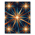Radiant Navy Orange Celestial Burst Rug
