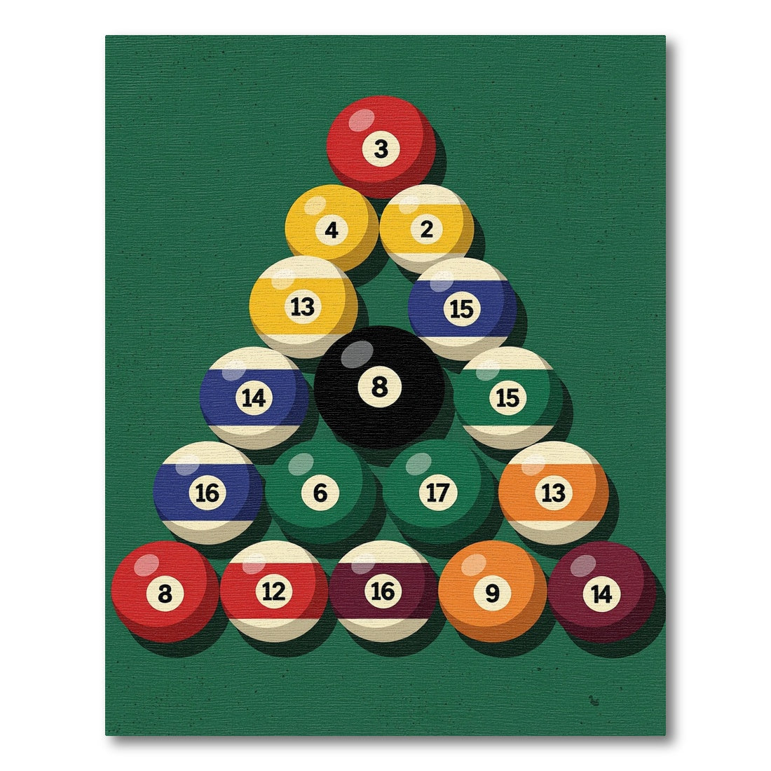 Billiard Ball Rack Geometric Games Table Rug
