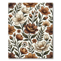 Rich Bronze Floral Botanical Arrangement Rug