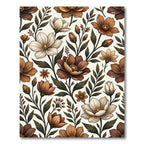 Rich Bronze Floral Botanical Arrangement Rug