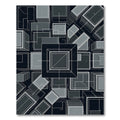 Monochrome Geometric Abstract Cubes Rug
