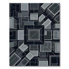 Monochrome Geometric Abstract Cubes Rug