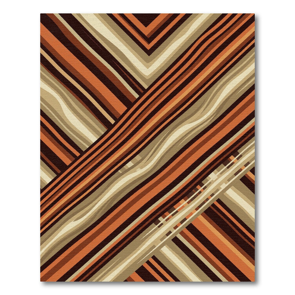 Abstract Earthy Tone Diagonal Stripe Rug