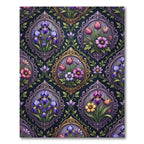 Ornate Floral Victorian Violet Frame Rug