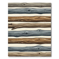 Rustic Earthy Gray Wood Plank Stripe Rug