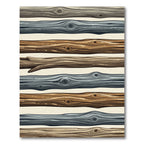 Rustic Earthy Gray Wood Plank Stripe Rug