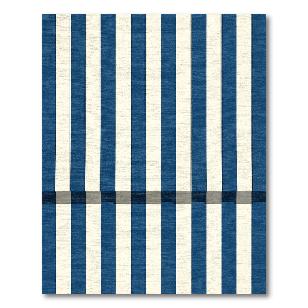 Classic Blue White Vertical Stripe Rug