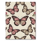 Blush Pink Butterfly and Rose Garden Rug