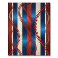 Stitched Baseball Ribbon Stripes Red Blue Rug