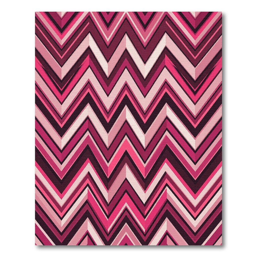 Vibrant Pink Chevron Zigzag Rug