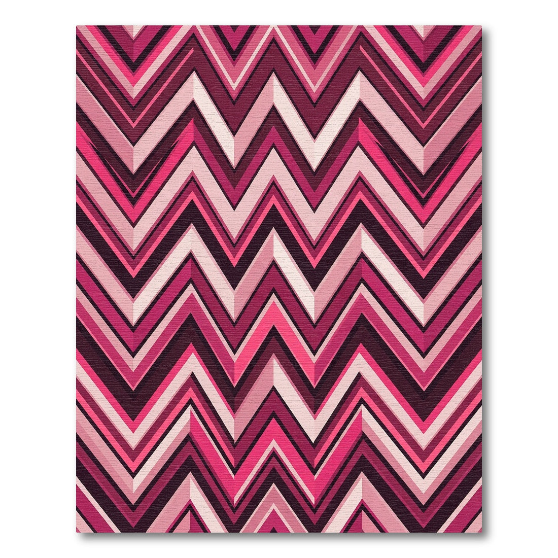 Vibrant Pink Chevron Zigzag Rug