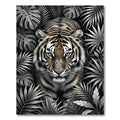 Majestic Tiger Amidst Tropical Leaves Rug