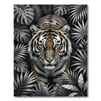 Majestic Tiger Amidst Tropical Leaves Rug