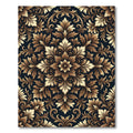 Elegant Gold Damask Floral Medallion Rug