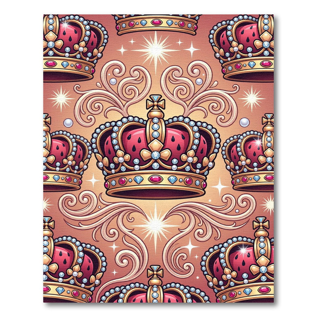 Regal Crown Jewel Ornate Background Rug