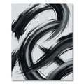 Monochromatic Abstract Swirl Brushstroke Rug