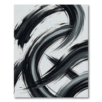 Monochromatic Abstract Swirl Brushstroke Rug