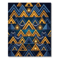Geometric Golden Lantern Navy Mountain Rug